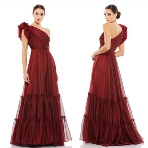 Mac Duggal 67878 Ruffle Sleeve One Shoulder Dress• sz 6 • NWT •$498